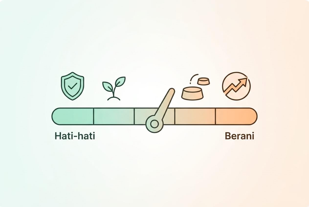 Skala sederhana yang menggambarkan toleransi risiko saat memahami risiko investasi
